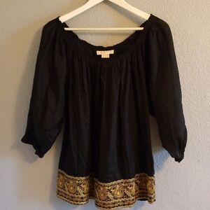 Michael by Michael Kors Off-shoulder Black Top Sz